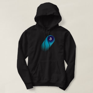 Veste À Capuche Bitcoin Art (Comète - Style 1, Noir)