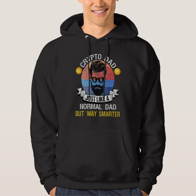 Veste À Capuche Bitcoin Dogecoin Crypto Papa Comme Un Da Normal (Devant)