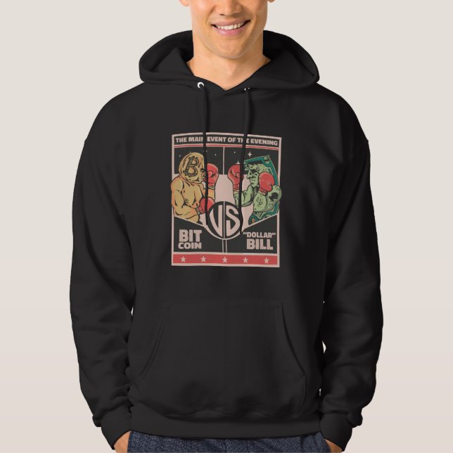 Veste À Capuche Bitcoin vs Dollar Bill Funny BTC Crypto (Devant)