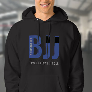Veste À Capuche BJJ Brazil Jiu Jitsu Ajouter Nom Ceinture bleue