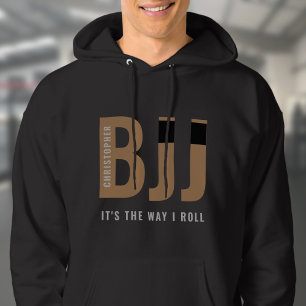 Veste À Capuche BJJ Brazil Jiu Jitsu Ajouter Nom Ceinture Brown