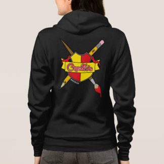 Veste À Capuche Blason Créatif de Chemise à Fermeture Éclair par S