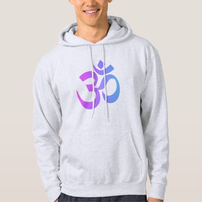 Veste À Capuche Bleu rose au néon OM d'Ombre de *~* sur les hommes (Devant)