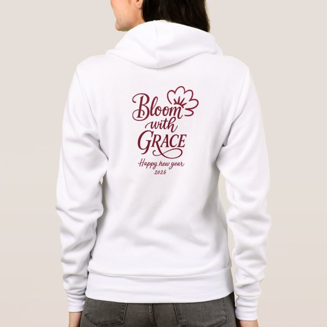 Veste À Capuche Bloom with Grace – Inspirational Floral Hoodie (Dos)