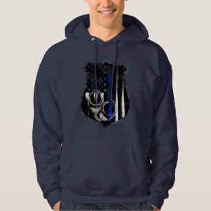 Veste À Capuche Blouson à capuche avec badge menottes ligne bleue