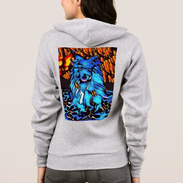 Veste À Capuche BLU GENES chien lapphund RETOUR/ART AVANT (Dos)