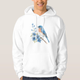 Veste À Capuche Blue bird with blue flowers