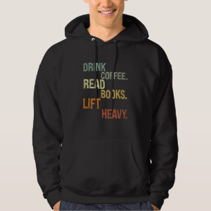 Veste À Capuche Boire Café Lire Livres Ascenseur Lourd et drôle