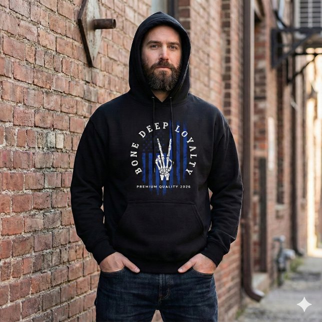 Veste À Capuche Bone Deep Loyalty Skeleton Hand USA Flag Hoodie (Créateur téléchargé)