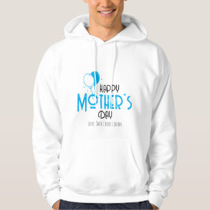 Veste À Capuche Bonne fête des mères avec des ballons et des noms 