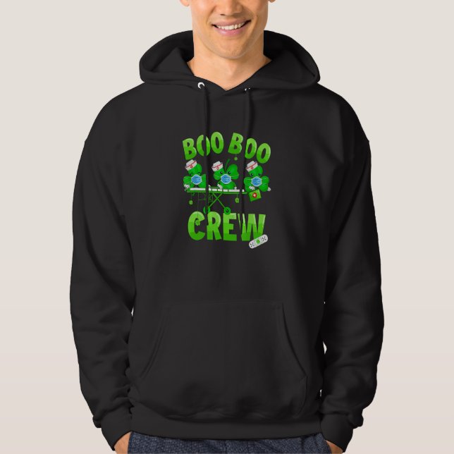 Veste À Capuche Boo Boo Crew Nurse St Patrick's Day Shamrock Face (Devant)