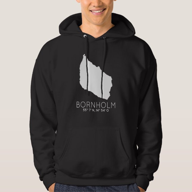 Veste À Capuche Bornholm Danemark Ile Coordonner Dansk Card (Devant)