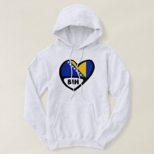 Veste À Capuche Bosnie-Herzégovine Code du pays Coeur du drapeau B