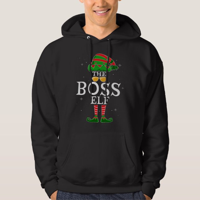 Veste À Capuche Boss Elf Group Matching Family Christmas Work (Devant)