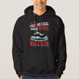 Veste À Capuche Boston Terrier D'Abord Nous Volons Votre Coeur Nou