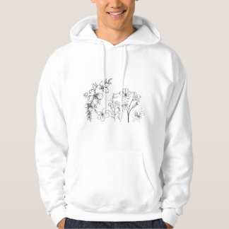 Veste À Capuche Botanical Line Art Bloom