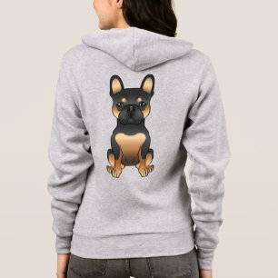 Veste À Capuche Bouledogue français noir et feu / Chien de dessin