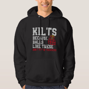 Veste À Capuche Boules d'hommes comme ces kilt écossais drôle Celt