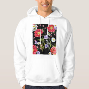 Veste À Capuche Bouquet de fleurs d'aquarelle : Motif sans couture