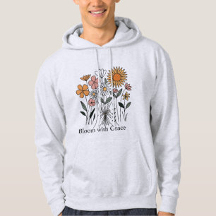 Veste À Capuche Bouquet de fleurs sauvages Impression d'art floral