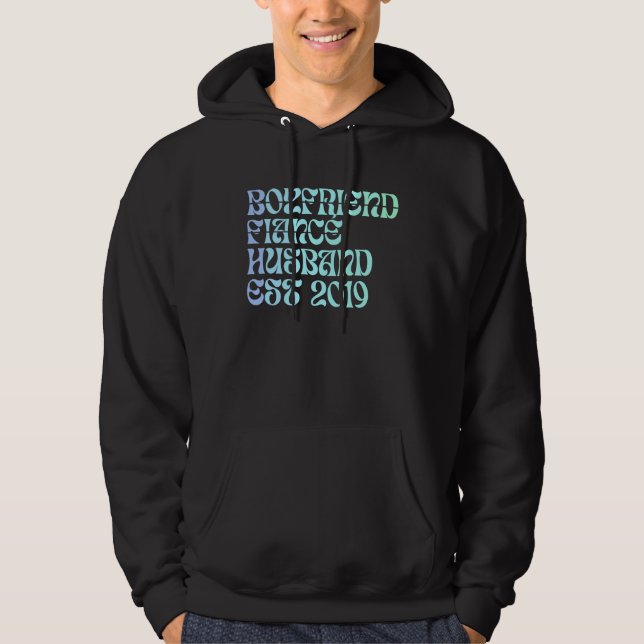 Veste À Capuche Boyfriend Fiance Husband Est 2019 Wedding Annivers (Devant)