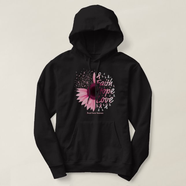 Veste À Capuche Breast Cancer Awareness Gifts Christian Faith Hope (Design devant)