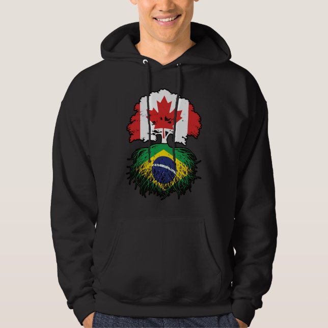 Veste À Capuche Brésil Brésil Brésil Canada drapeau des racines de (Devant)