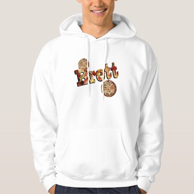 Veste À Capuche Brett, Nom, Logo fait à partir d'une pizza Supreme (Devant)