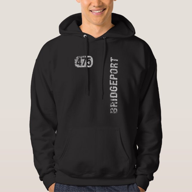 Veste À Capuche Bridgeport Connecticut 475 Indicatif régional Rétr (Devant)