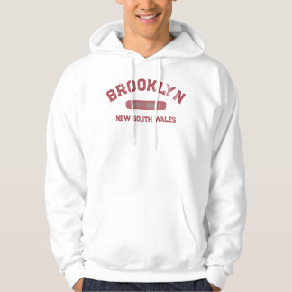 Veste À Capuche Brooklyn NSW et non NY 1884 Dessin Vintage Rouge B