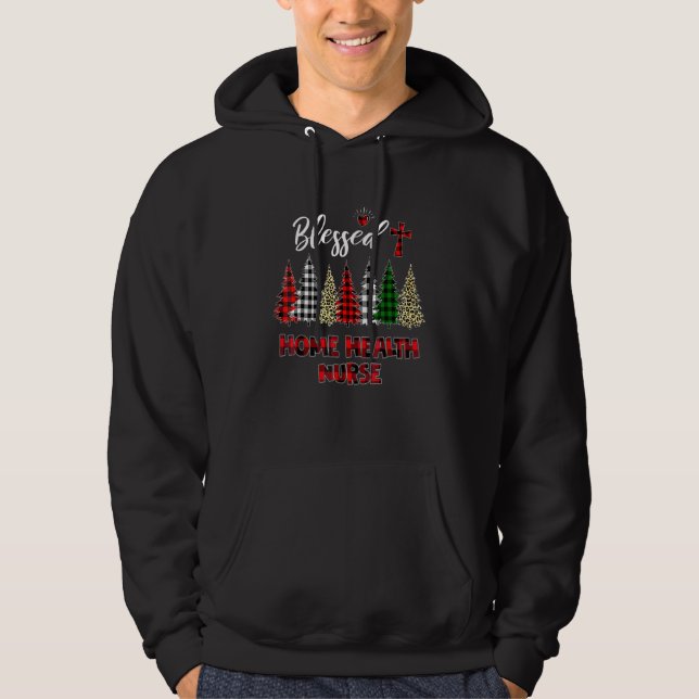 Veste À Capuche Buffalo Plaid Christmas Tree Blessed Home Health N (Devant)
