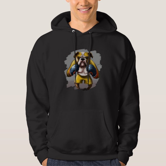 Veste À Capuche Bulldog Boxing Cool  Bulldog Dog Boxing Boxer (Devant)