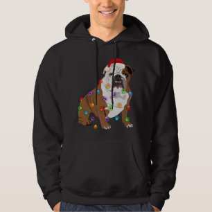 Veste À Capuche Bulldog Noël lumières Noël Amoureux des chiens