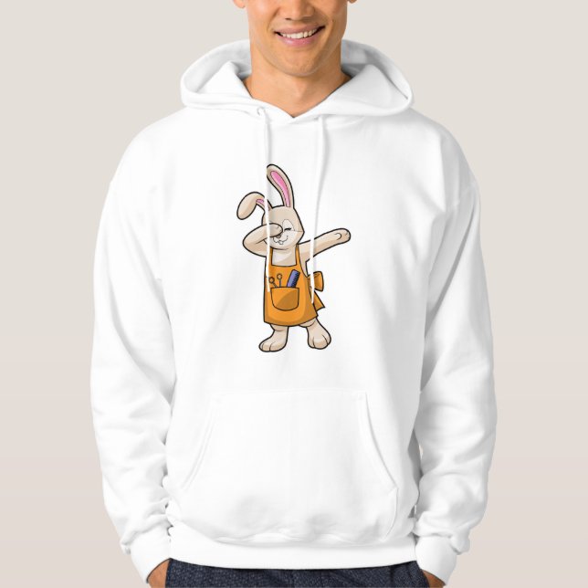 Veste À Capuche Bunny comme coiffeur avec peigne et ciseaux (Devant)