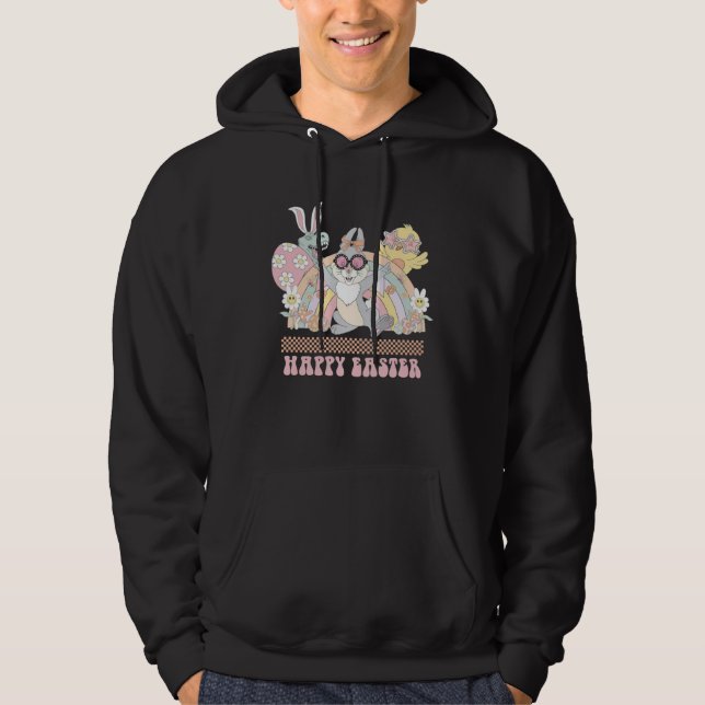 Veste À Capuche Bunny Pastel Spring Hunt Eggs Rabbit Happy Easter  (Devant)