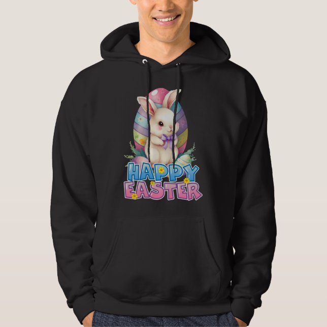 Veste À Capuche Bunny Rabbit Face Happy Easter Day Women Girls (Devant)