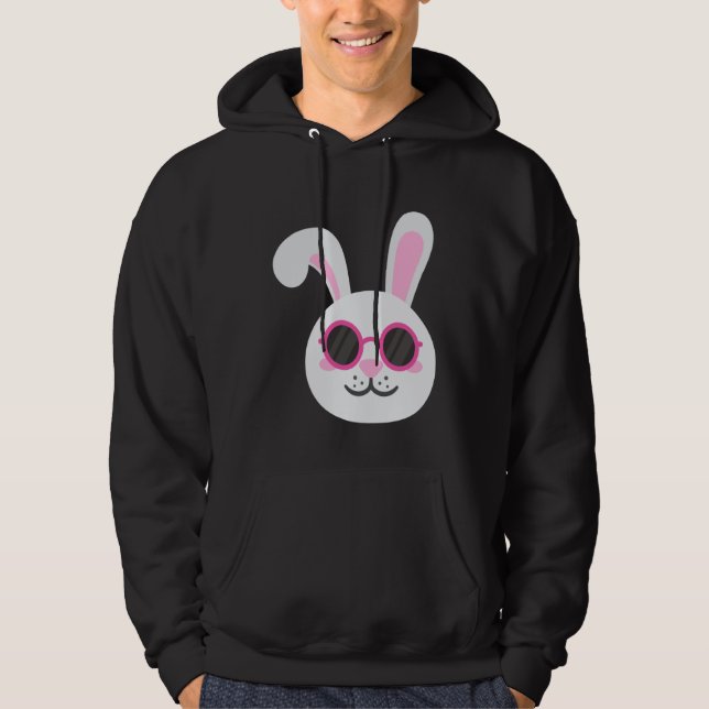 Veste À Capuche BUNNY RABBIT FACE Sunglasses Boys Girls Kids Easte (Devant)