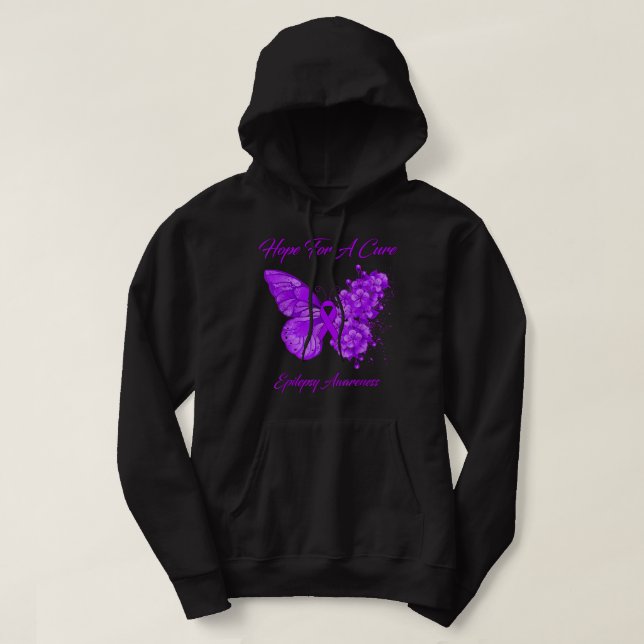 Veste À Capuche Butterfly Hope For A Cure Epilepsy Awareness  (Design devant)