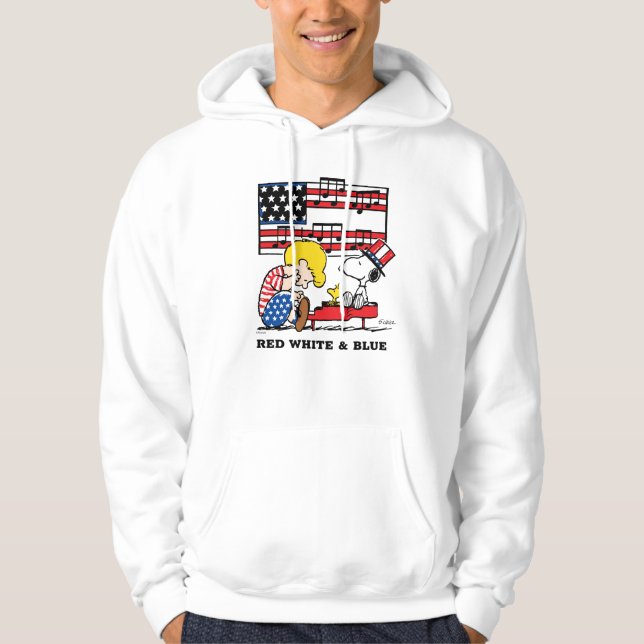Veste À Capuche cacahuètes | Schroeder patriotique, Woodstock & Sn (Devant)