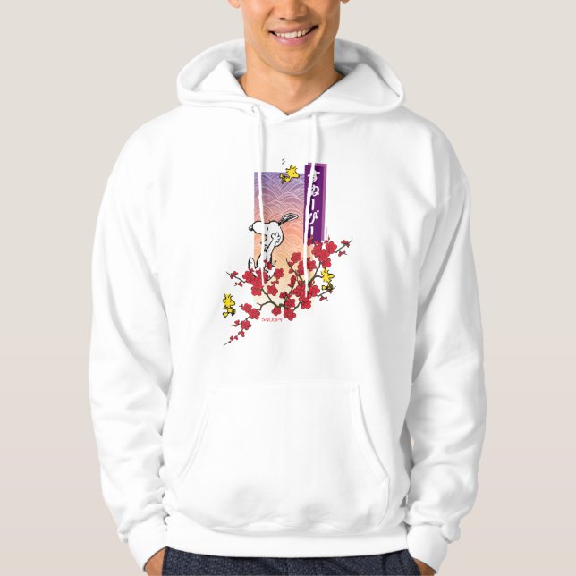 Veste À Capuche cacahuètes | Snoopy & Woodstock Branche de fleurs  (Devant)