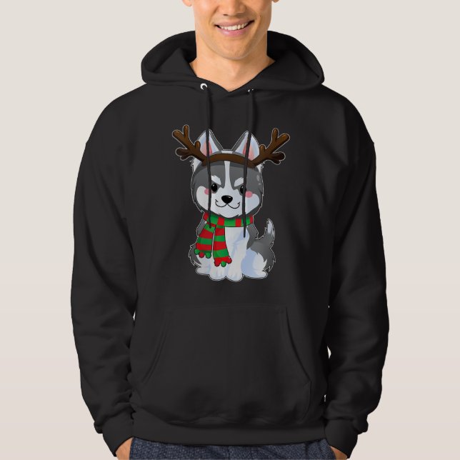 Veste À Capuche Cadeaux de Chien Sibérie Husky Drôle Noël Noël (Devant)