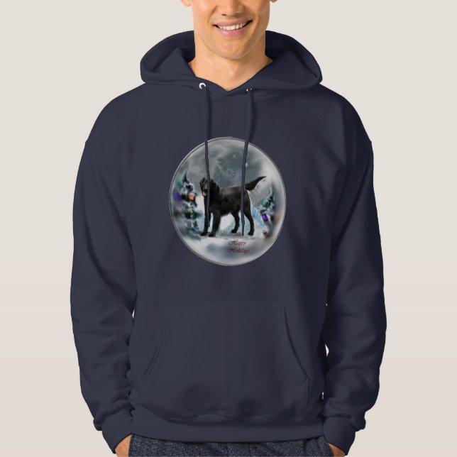 Veste À Capuche Cadeaux de Noël Retriever à revêtement plat (Devant)