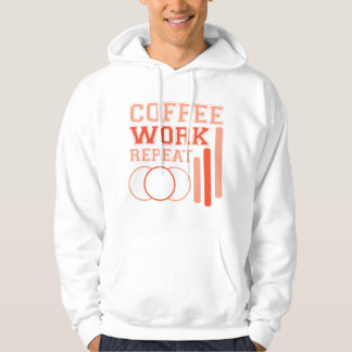 Veste À Capuche Café, Travail, Répétition - Typographie