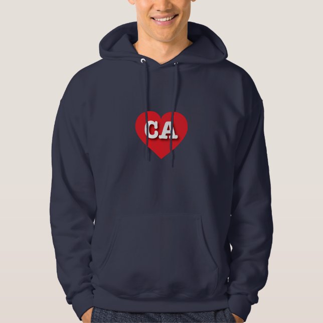 Veste À Capuche California Red Heart - J'aime CA (Devant)