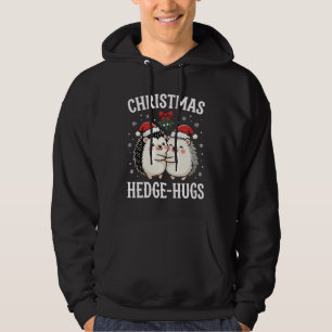 Veste À Capuche Câlins de Noël au Hérisson Mignon Vacances de Noël