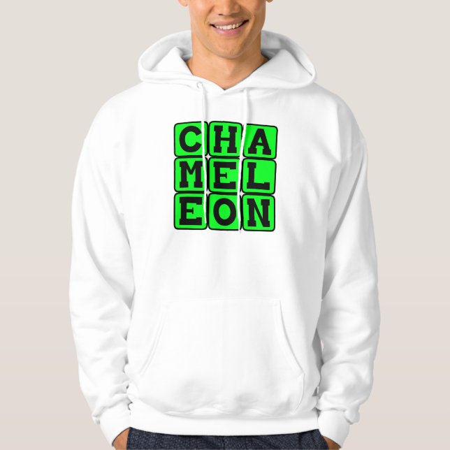 Veste À Capuche Caméléon, Lézard Changeant de Couleur (Devant)