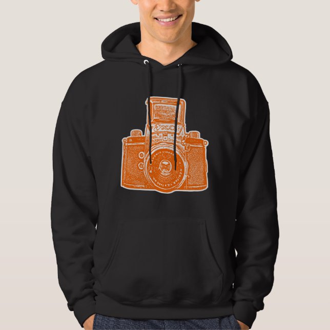 Veste À Capuche Caméra géante est-allemande - orange et blanc (Devant)