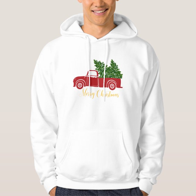 Veste À Capuche Camion d'arbre de Noël Sweatshirt homme (Devant)