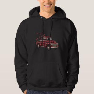 Veste À Capuche Camion de la Saint-Valentin Funny Buffalo Plaid Le