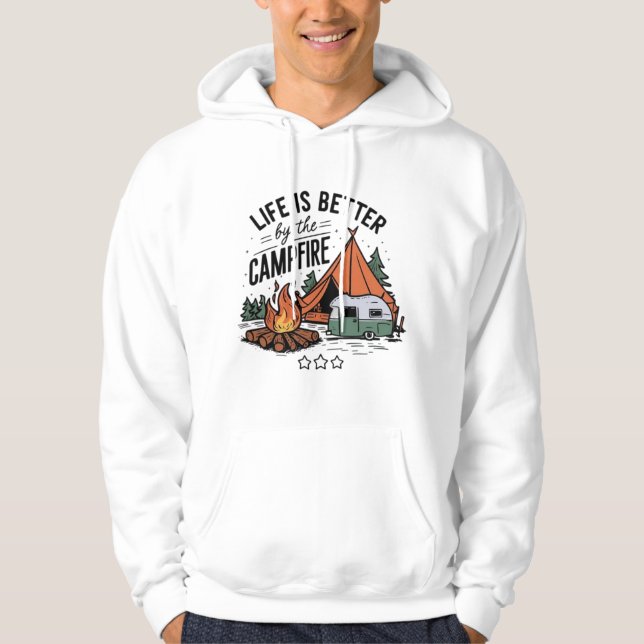 Veste À Capuche Camping cool Feu de camp Moderne (Devant)